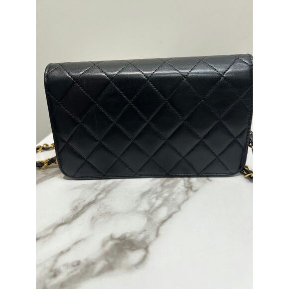 Chanel CC Vintage Mini Full Flap Bag Black Lambskin - Excellent Condition - Picture 3 of 9
